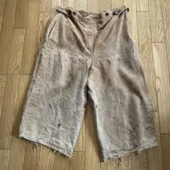KAPITAL キャピタル レザーパッチ ティアドロップ タックハーフパンツ