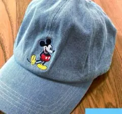 ミッキーマウス　デニム風　キャップ