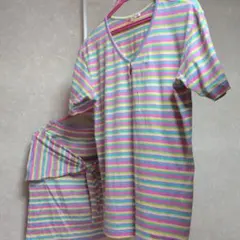 グレージュ　Tシャツ、ミニスカート上下セット