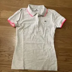 LACOSTE ポロシャツ 半袖 ホワイトグレー/ピンク