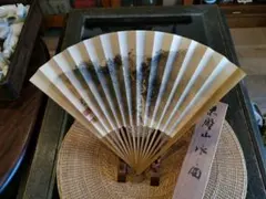 2084 扇子 山水図 墨絵 骨董 茶道具