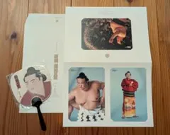 ☆第七十二代横綱稀勢の里引退記念はがき3枚組＋ミニうちわ☆二所ノ関親方のサムネイル