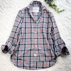 フランクアンドアイリーン　メンズ　シャツ　長袖　コットン　チェック　XS