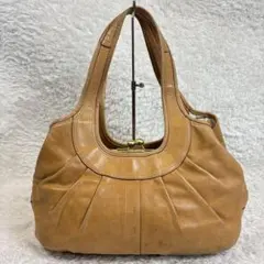 コーチ COACH エルゴ がま口 バッグ キャメル キスロック