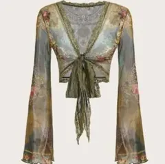 SHEIN 花柄長袖シアーカーディガン