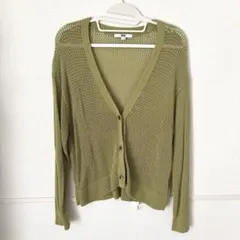 UNIQLO メッシュ編み Vネックカーディガン L