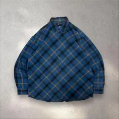 FADEDGLORY00sオンブレチェックシャツネルシャツ長袖シャドーチェックL