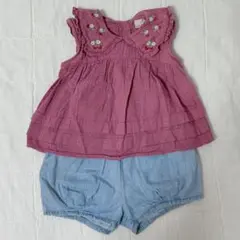 petit main プティマイン　イチゴ刺繍ブラウスセット