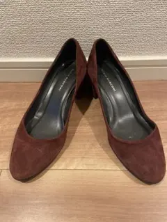 美品FABIO RUSCONI スエードパンプス 37 ボルドー イタリア製