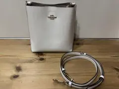 COACH ホワイト レザー ハンドバッグ