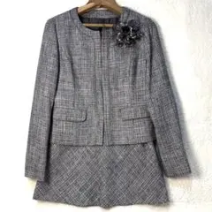 コムサイズム ノーカラー ママスーツ 入学式 卒業式 上Lサイズ 下Mサイズ