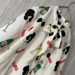 花柄 果物柄 バイカラー ブラウス レトロポップ ヴィンテージ 一点物 