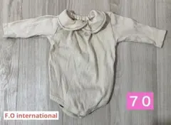 F.O international丸襟リブロンパース アイボリー
