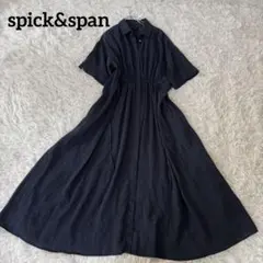 スピック＆スパン フロントジップ サロペット オールインワン 黒 36 