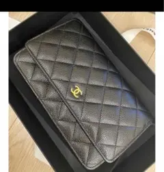 未使用⭐️CHANEL チェーンウォレット　 ゴールド　キャビアスキン