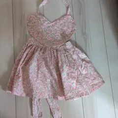 花柄コットンエプロン