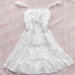 LIZLISA キャミワンピース　ホワイト　レース　リボン