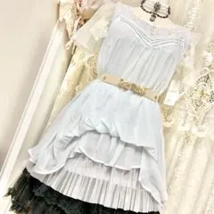 axes femme レイヤード風ノースリシフォンブラウス　Y2K 姫カジ　平成