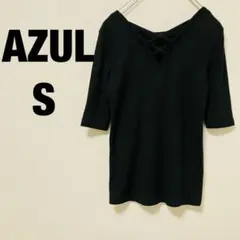 AZUL by moussyサマーニット　七部丈　【S】無地 シンプル　コットン