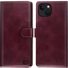 iPhone 14 6.1インチ ケース カバー 手帳型 ワインレッド