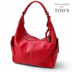 TOD’S Vintage Leather Shoulder Bag Redのサムネイル