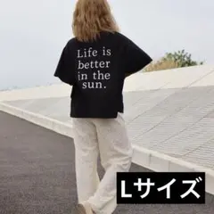 【Lサイズ】しまむら nozomi バックロゴTシャツ ブラック 中黒