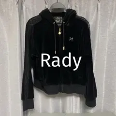 Rady ベロア レース パーカー ブラック