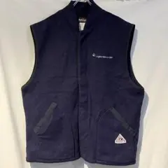 80s 90s usa製 usa古着 フリースベスト ネイビー 企業物 XL