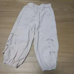 110GUドライサイドリボンパンツズボンピンクベージュ夏用