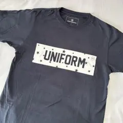 uniform experiment　ボックスロゴプリント　Tシャツ　黒　綿