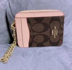 COACH コインケース ブラウン ピンク