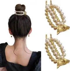✨残り1点✨バンスクリップ ヘアクリップ 2個セット 髪留め 髪飾り オフィス