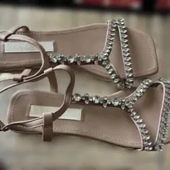 NUOVO クリスタル装飾 ストラップサンダル試着のみ未使用品24.5 、ＸＬ