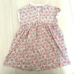 美品　ラルフローレン ピンク花柄ワンピース　90 首フリルのサムネイル