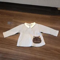 petit main 猫ポシェット トレーナー 100　水色