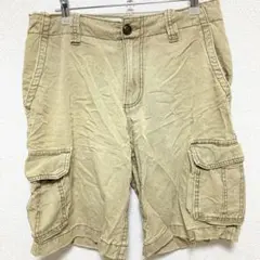 エアロポステール カーゴショーツ ユーズド風裾 30 ベージュ 綿 お出かけのサムネイル