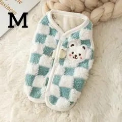 新品❗️犬服 秋冬服 ベスト ストライプ柄 背中開き 暖かい ペット服 Mのサムネイル
