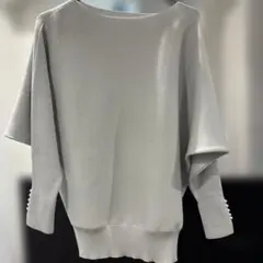 グレー 五分袖ニット ボタン付き　新品未使用　タグ付き　ROPE PICNIC