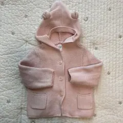 baby GAP くま耳フード付きカーディガン　ピンク　6〜12ヶ月　70