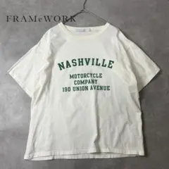 FRAMeWORK フロントロゴハーフスリーブT アイボリー 日本製 Fのサムネイル