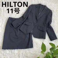 HILTON 11号　Super110’s グレーチェック柄 スカートスーツのサムネイル