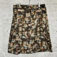 コムサイズム　膝丈スカート L 派手柄　タイトスカート　通勤　フォーマル　美品