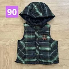 コムサイズム　リバーシブル中綿ベスト　90センチ