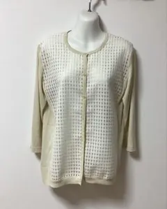 シンプルライフ　七分袖 カーディガン アイボリー　美品のサムネイル