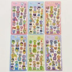 【正規品】ぷくキラチャームステッカー・たまごっち・コンプリート（6種類）