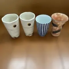 有田焼 李荘窯　陶器　へちもん　フリーカップ 陶器 湯呑み　3種　4点セット