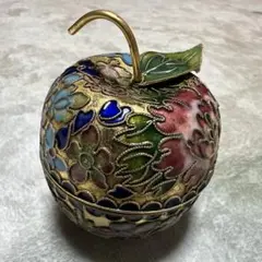 希少 中国伝統工芸 七宝焼 景泰藍 小物入れ 牡丹 紋様 華やか 六角形