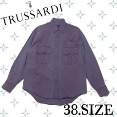 a89〚TRUSSARDI JEANS〛 長袖シャツ パープル 38サイズのサムネイル