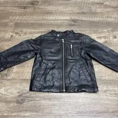 キッズ フェイクレザー ジャケット ブラック