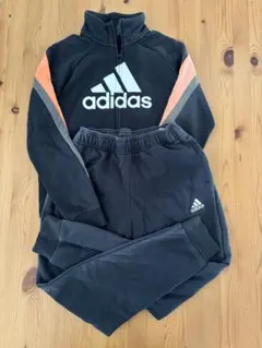 adidas アディダス ジャージ上下セットアップ ブラック系 150サイズ